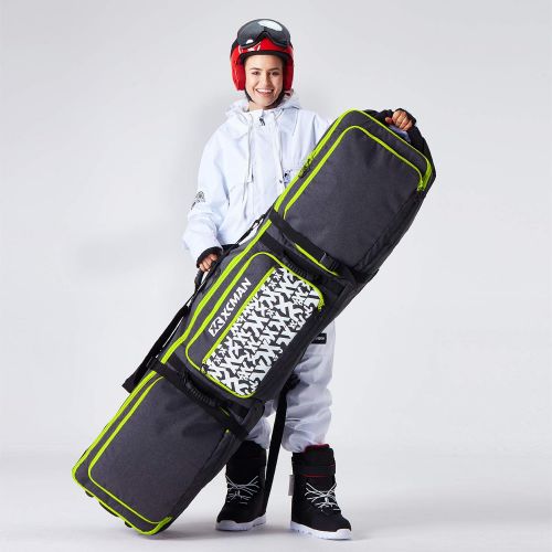  [아마존베스트]XCMAN Roller Snowboard Bag with Wheels Adjustable Length for Air Travel - Extra Long/Wide/Deep,Waterpeoof - with ABS Protection Ribs and PP Protection Spine - 2020 Version