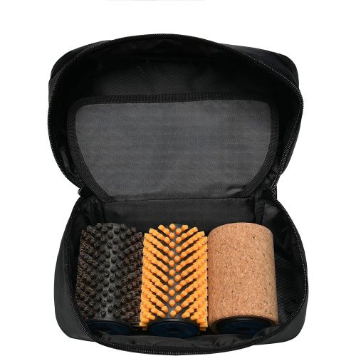  [아마존베스트]XCMAN Ski Roto Brush Kit Roto Brush Handle Axle with All 3 Brushes:Nylon,Horsehiar,Brass/Cork