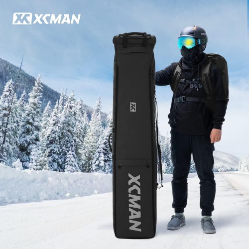  XCMAN Padded Snowboard Bag with Wheels and Lock,Road Trips and Air Plane Travel Adjustable Length 63 to 78 inch