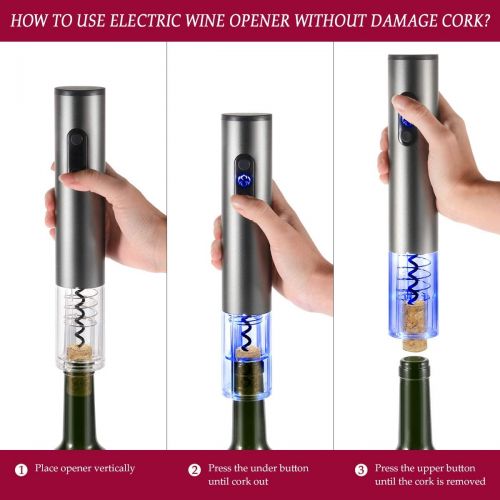  [아마존베스트]XCSOURCE 5 Pcs Electronic Automatic Wine Bottle Opener + Wine Opener Air Pressure + Foil Cutter + Wine Aerator Pourer + Wine Vacuum Stopper, Electric Corkscrew for Home, Party, No Cork Piec