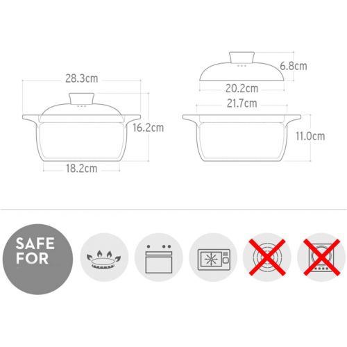  Marke: XCXDX XCXDX 2.5L-Auflauf, Multifunktionaler Eintopf Aus Keramik, Hitzebestandiger Milchkanne Mit Offenem Feuer, Geschenk Zum Muttertag