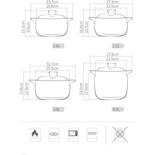  XCXDX Keramischer Auflauf, Hochtemperatur-Kochtopf Mit Griff, Verbruehschutzdeckel, Leicht Zu Reinigen