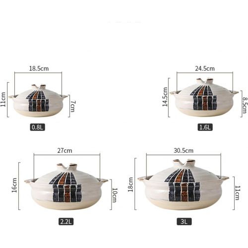  XCXDX Vintage-Ton-Auflauf Im Japanischen Stil, Waermespeicher Und Eintopf Mit Waermeschutz, Multifunktionsohr-Steintopf