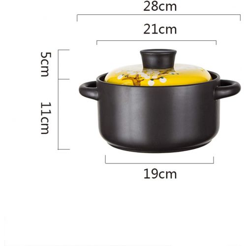  XCXDX Handgemalter Blumentopf Aus Keramik, Abgerundeter Ohrstiel Mit Deckelkochtopf, Handgemacht, Gesund Und Pflegeleicht