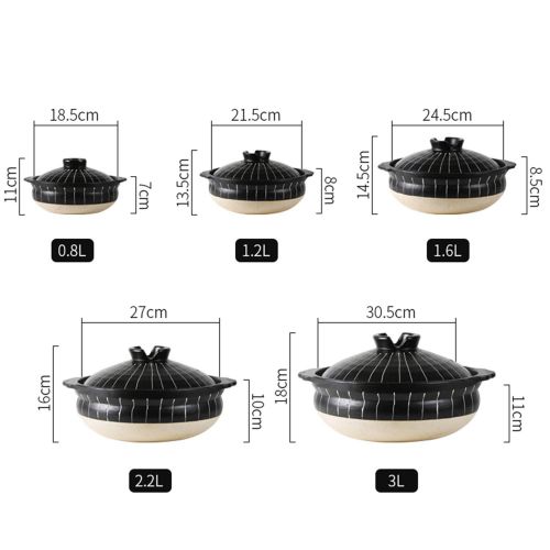  XCXDX Vintage Tonauflauf, Runder Schwarzer Eintopf Mit Mehreren Funktionen, Gesunde Ernaehrung Kochgeschirr
