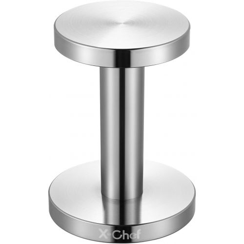  Espresso Tamper, X-Chef Coffee Tamper 51/ 58mm, 304 Stainless Steel, Dual Sided Flat Base for Barista, Dishwasher Safe