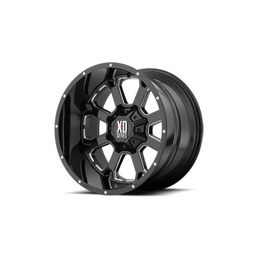  XD Series by KMC Wheels XD825 Buck 25 Gloss Black Wheel with Milled Accents (20x14/8x165.1mm, -76 offset)
