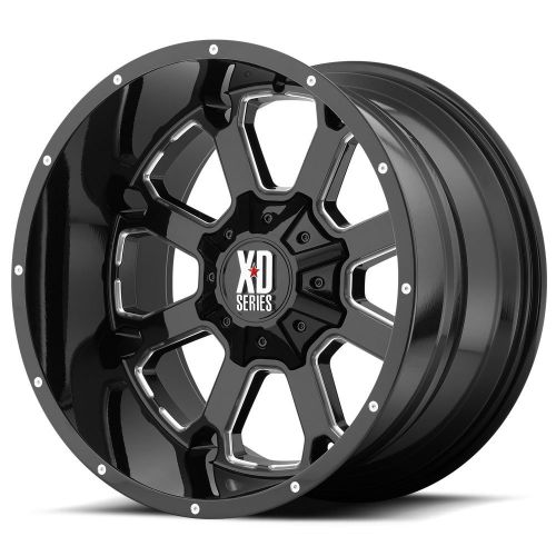  XD Series by KMC Wheels XD825 Buck 25 Gloss Black Wheel with Milled Accents (20x14/8x165.1mm, -76 offset)