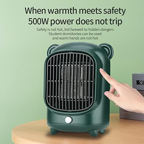  XDS 500W Tabletop Bear Heater,Small Space Heaters for Indoor Use with Safety Power Switch PTC(Black）