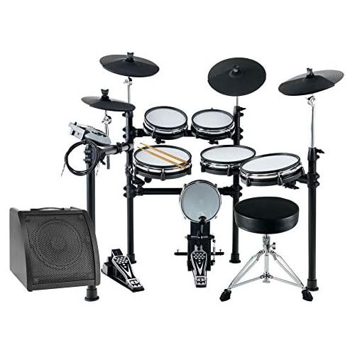  [아마존베스트]XDrum DD-530 MAXI LIVE KIT E-Drum Set - Electronic Drum Kit with 400 Sounds and Learning Function - 4 Pads with Mesh Heads - 4 Cymbal Pads - Includes Drum Monitor, Stool and Cable