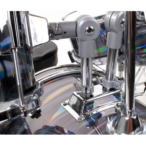  [아마존베스트]XDrum Junior Pro Kids drums drum set (suitable from 5-9 years, with lots of accessories, school, DVD) Laser Silver