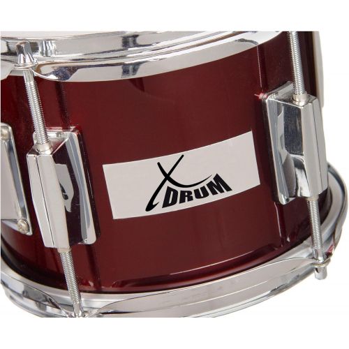  [아마존베스트]XDrum Junior Lipstick Red Compact Junior Set Suitable from 3-6 Years  Easy to Assemble  Includes Stool, HiHat, Cymbals, Sticks, School and Tuning Keys  Red