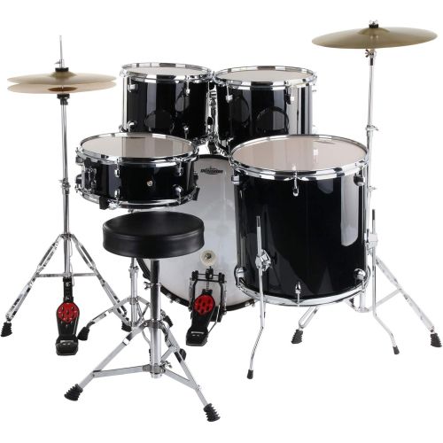  [아마존베스트]XDrum Semi 22 Standard Drumset Midnight Black SET incl. Boom Stand + Crash Cymbals