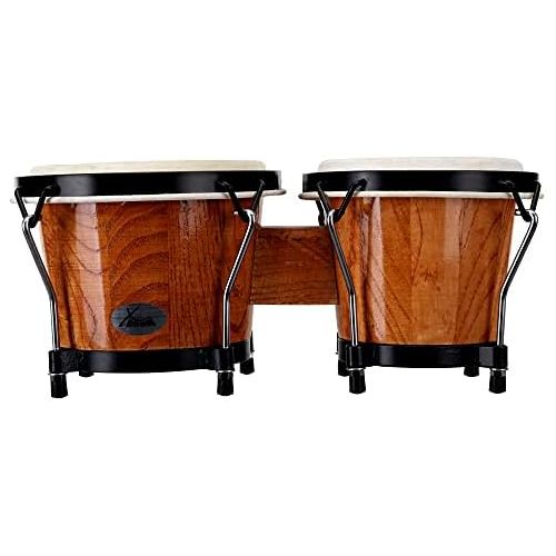  [아마존베스트]XDrum Bongo Club Standard 15.2cm/6inches Macho/17.7cm (7inches) HEMBRA Wooden Tobacco Percussion Natural Hide Drum