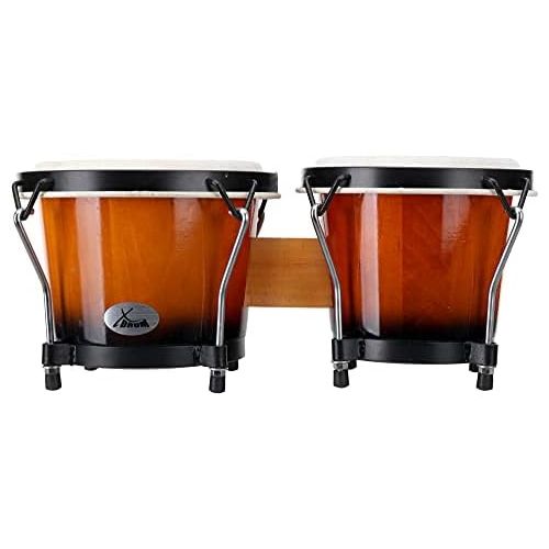  [아마존베스트]XDrum Bongo Club Standard 15.2cm/6inches Macho/17.7cm (7inches) HEMBRA Wooden Percussion Natural Hide Vinage Sunburst Drum