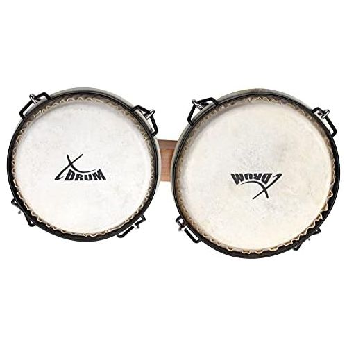  [아마존베스트]XDrum Bongo Club Standard 15.2cm/6inches Macho/17.7cm (7inches) HEMBRA Wooden Percussion Natural Hide Vinage Sunburst Drum