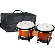 [아마존베스트]XDrum Bongo Club Standard Sunburst Set 6 Inch Macho and 7 Inch Hembra Wood Percussion Natural Fur Drum with Bongo Bag