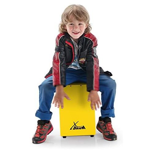  [아마존베스트]XDrum KC-37G Childrens Cajon Small Cajon Especially for Children Only 36 cm High Snare Effect Due to Tuneable Guitar Strings Yellow