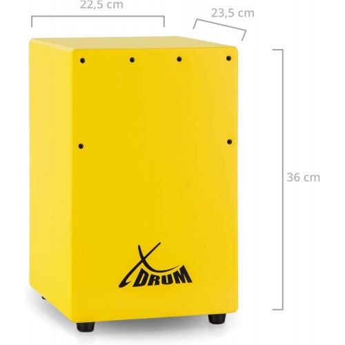  [아마존베스트]XDrum KC-37G Childrens Cajon Small Cajon Especially for Children Only 36 cm High Snare Effect Due to Tuneable Guitar Strings Yellow