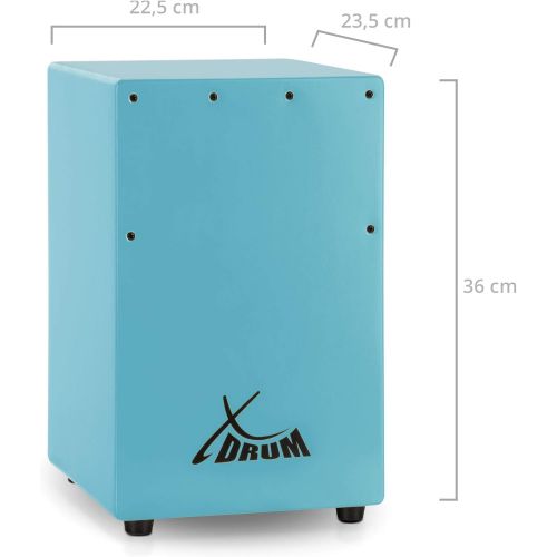  [아마존베스트]XDrum KC-37B Childrens Cajon Small Cajon Especially for Children Only 36 cm High Snare Effect Due to Tuneable Guitar Strings Blue