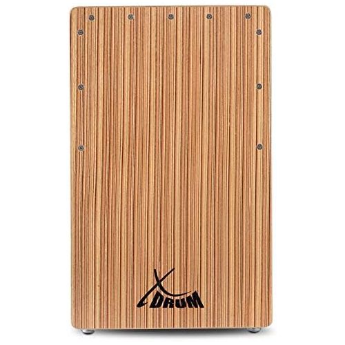  [아마존베스트]XDrum Cajon El Bajo Bass Port Walnut / Zebrano - Integrated Bass Port for Powerful Sound - Drum Box for Percussion - Wooden Box Drum - Includes Carry Bag