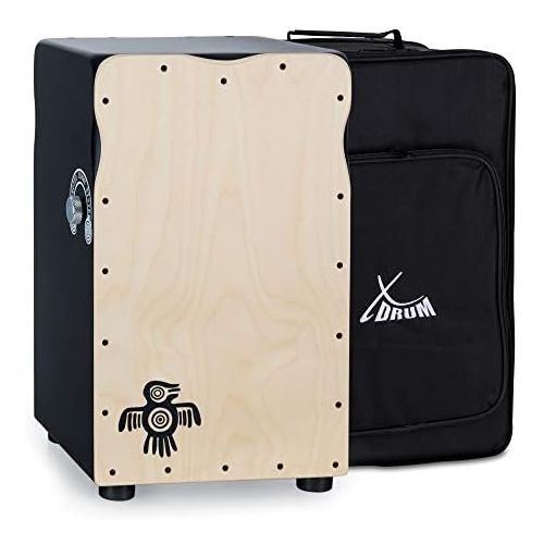  [아마존베스트]XDrum Pro Cajon Peruana Ash (2 Birch & Ash Pickplates, Snare On/Off Function on Birch side, 50 cm high, Includes Backpack Bag)