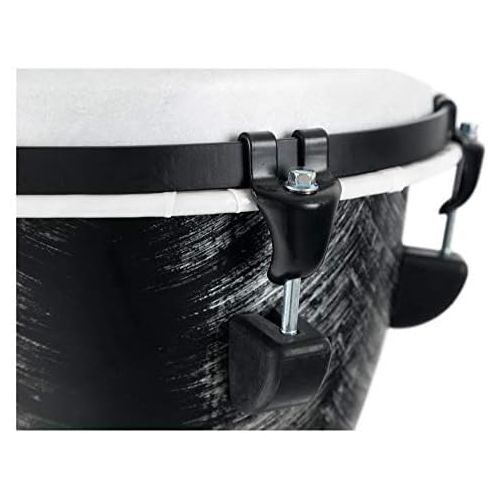  [아마존베스트]XDrum Djembe Silver Brush 50 cm PVC Djembe Body with Traditional Tuning System Plastic Fur in Natural Look Silver