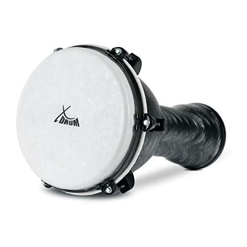  [아마존베스트]XDrum Djembe Silver Brush 50 cm PVC Djembe Body with Traditional Tuning System Plastic Fur in Natural Look Silver