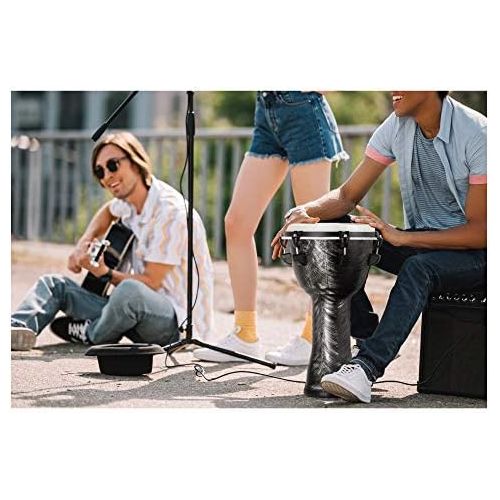  [아마존베스트]XDrum Djembe Silver Brush 50 cm PVC Djembe Body with Traditional Tuning System Plastic Fur in Natural Look Silver