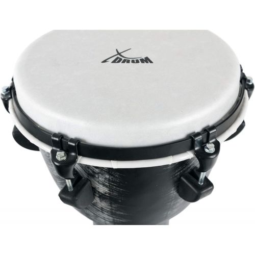  [아마존베스트]XDrum Djembe Silver Brush 50 cm PVC Djembe Body with Traditional Tuning System Plastic Fur in Natural Look Silver