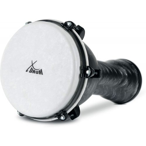  [아마존베스트]XDrum Djembe Silver Brush 50 cm PVC Djembe Body with Traditional Tuning System Plastic Fur in Natural Look Silver