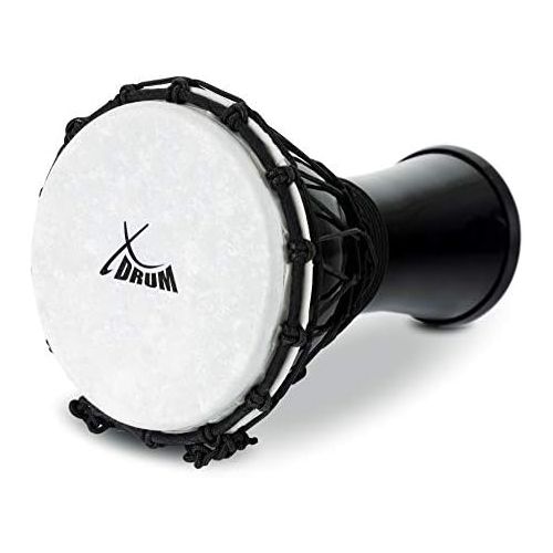  [아마존베스트]XDrum Djembe 7 Inches Made from PVC with String Tuning System Plastic Skin with Natural Look Height 31 cm Black