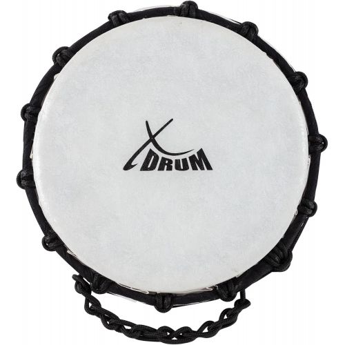  [아마존베스트]XDrum Djembe 7 Inches Made from PVC with String Tuning System Plastic Skin with Natural Look Height 31 cm Black