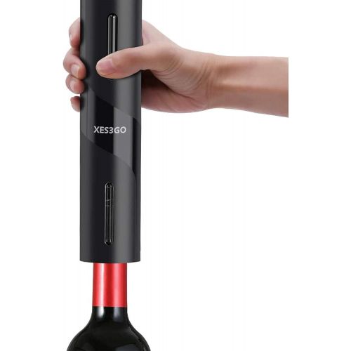  [아마존베스트]XES3GO Electric Wine Opener-Rechargeable Automatic Wine Bottle Opener With Foil Cutter Vacuum Stopper and Wine Aerator Pourer & USB Charging Cable, Wine Gift 7 Piece Set.