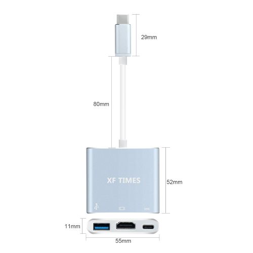  XF TIMES USB C to HDMI Adapter USB C 4K Multiport Adapter for MacBook Pro, Samsung Galaxy S9S9 Plus, Chromebook Pixel and More USB C Devices