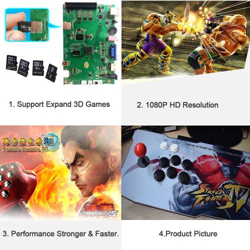  XFUNY Arcade Game Console 1080P 3D & 2D Games 2020 in 1 Pandoras Box 3D 2 Players Arcade Machine with Arcade Joystick Support Expand 6000+ Games for PC  Laptop  TV  PS4 (SF)