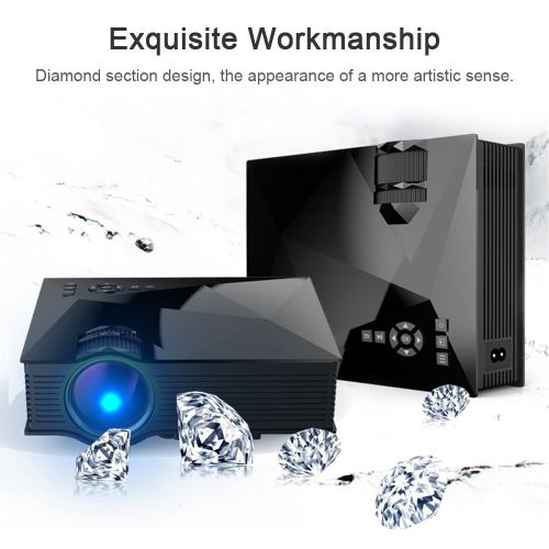  XFUNY LED Projector 1200 Lumens WIFI Mini HD 1080P Video Projector Compatible with HDMI, USB, AV, SD for Video  Movie  Game  Home Theater