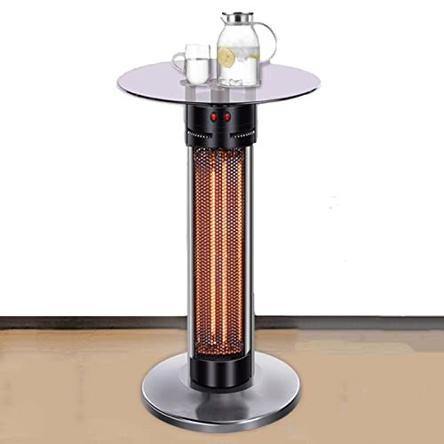  XFY Electric Infrared Space Vertical Heater Indoor/Outdoor, 2 Modes,overheat & Tip-Over Protection, with Glass Table Top, for Bedroom Home Office Use