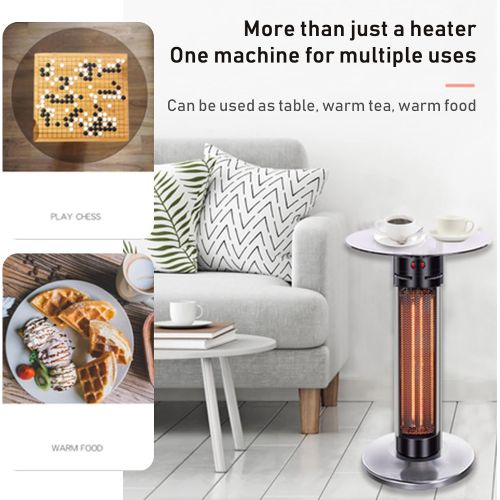  XFY Electric Infrared Space Vertical Heater Indoor/Outdoor, 2 Modes,overheat & Tip-Over Protection, with Glass Table Top, for Bedroom Home Office Use