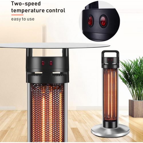  XFY Electric Infrared Space Vertical Heater Indoor/Outdoor, 2 Modes,overheat & Tip-Over Protection, with Glass Table Top, for Bedroom Home Office Use