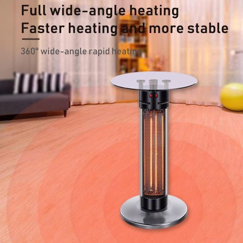  XFY Electric Infrared Space Vertical Heater Indoor/Outdoor, 2 Modes,overheat & Tip-Over Protection, with Glass Table Top, for Bedroom Home Office Use