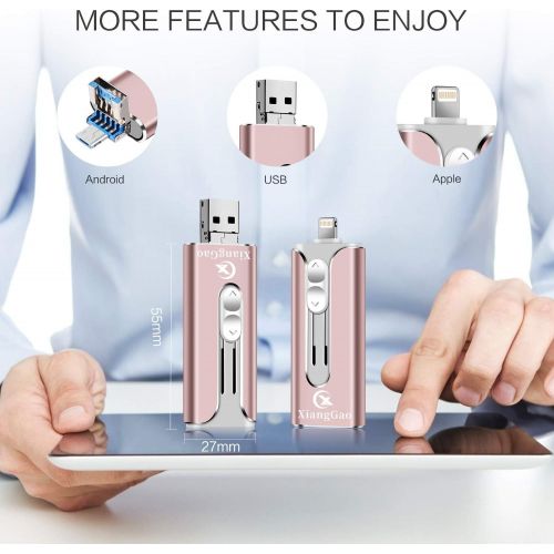  [아마존 핫딜] [아마존핫딜]XG Inc USB Flash Drive for iPhone Photo Stick 256GB XiangGao iOS Memory Stick USB 3.0 Flash Drive Thumb Drive for iPhone iPad Android and Computers (DT-256, Pink)