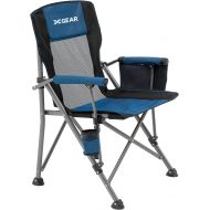 XGEAR Camping Chair Portable Camp Chair with Padded Hard Armrest, Folding Chair with Mesh Back, Support to 400 lbs (Blue)