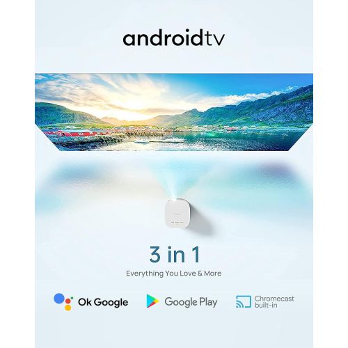  XGIMI MOGO Pro, Mini Portable Projector Smart,True 1080P Full HD, 300 ANSI Lumen, Android TV 9.0, Harman/Kardon Speakers, 30,000 Hours Lamp Life- The Only 1080P Android TV Portable