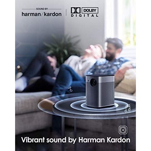  [아마존베스트]Xgimi Halo Harman Kardon Mini Projector, 800 ANSI Lumens 1080P, Portable Projector, Smart Compact Pico Projector with WiFi and Bluetooth Speakers