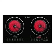 XGMY DT6 Double 2200W Burner Cooktop Radiationless Infrad Cooker Double Countertop Burners Built-in Ceramic hot plate for Any Cookware