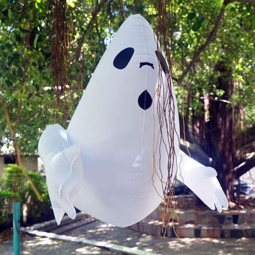  할로윈 용품XHBYG Inflatable Ghost, Pre-Lit Ghost and Pumpkins Inflatable Halloween Decoration,White