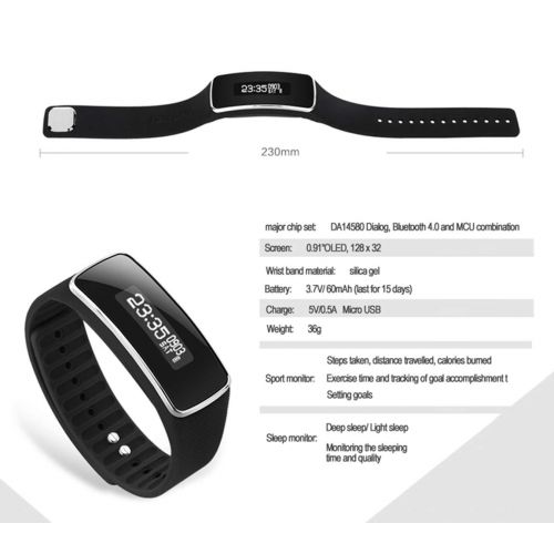  XHBYG Smart Bracelet Smart Wristband Sleep Monitor Bracelet Pedometer Fitness Tracker Call SMS Reminder Smart Band