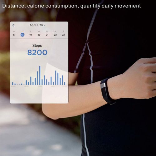  XHBYG Smart Bracelet Smart Band Fitness Tracker Pedometer Heart Rate Monitor Smart Bracelet Calls Messages Reminder Alarm
