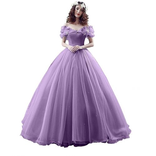  XIA Women’s Off Shoulder Princess Costume Prom Gown Butterflies Cinderella Quinceanera Dress Long Wedding Dresses